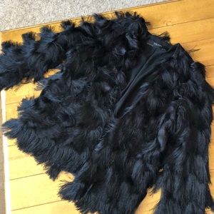 Zara shaggy black jacket M